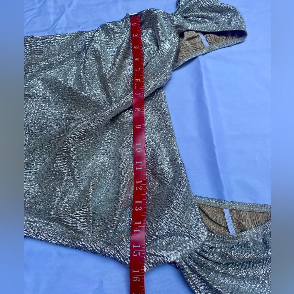 Stop Staring by Alicia Estrada Silver Metallic Wiggle Dress Size L - Picture 13 of 14